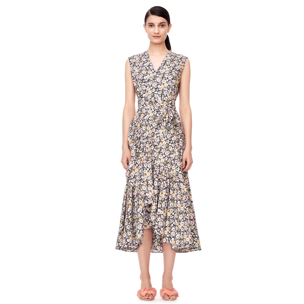 Rebecca Taylor Moonlight Garden Poplin Wrap Dress